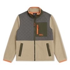 Eddie Bauer Boys Jacket Polar Fleece Natural Colorblock Large 10/12 NIP