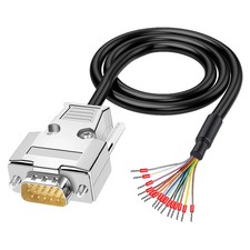 DB15 VGA Solderless Breakout Connector with 5Ft 24AWG Cable Metal Shell 3 9 D...