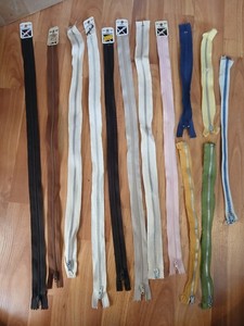 Lot Of 13 Vintage Zippers Various Sizes, Various Colors, Long Zippers