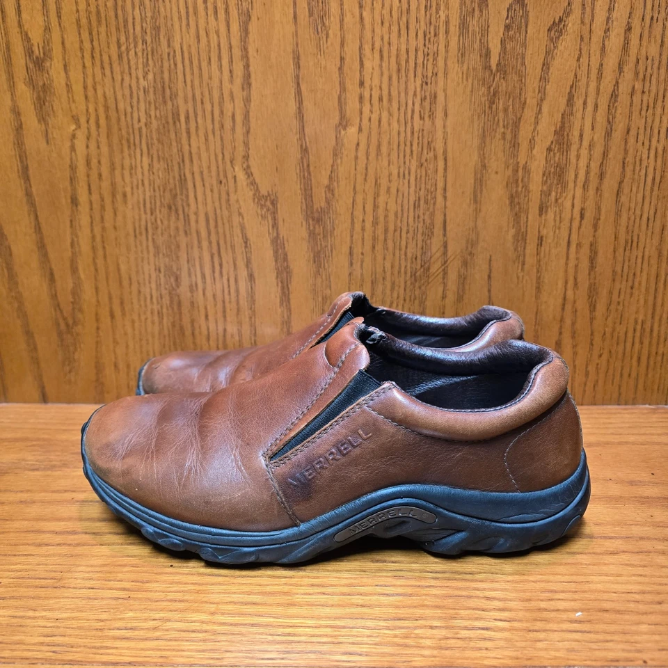 Zapatos Mocasines Merrell Jungle Moc Cuero Marrón Caoba Sin Cordones Talla 9 Foto 4 de 4