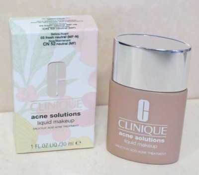 Clinique Acne Solutions Liquid Makeup 03 Fresh Neutral/CN 52 Neutral Full Sz NIB