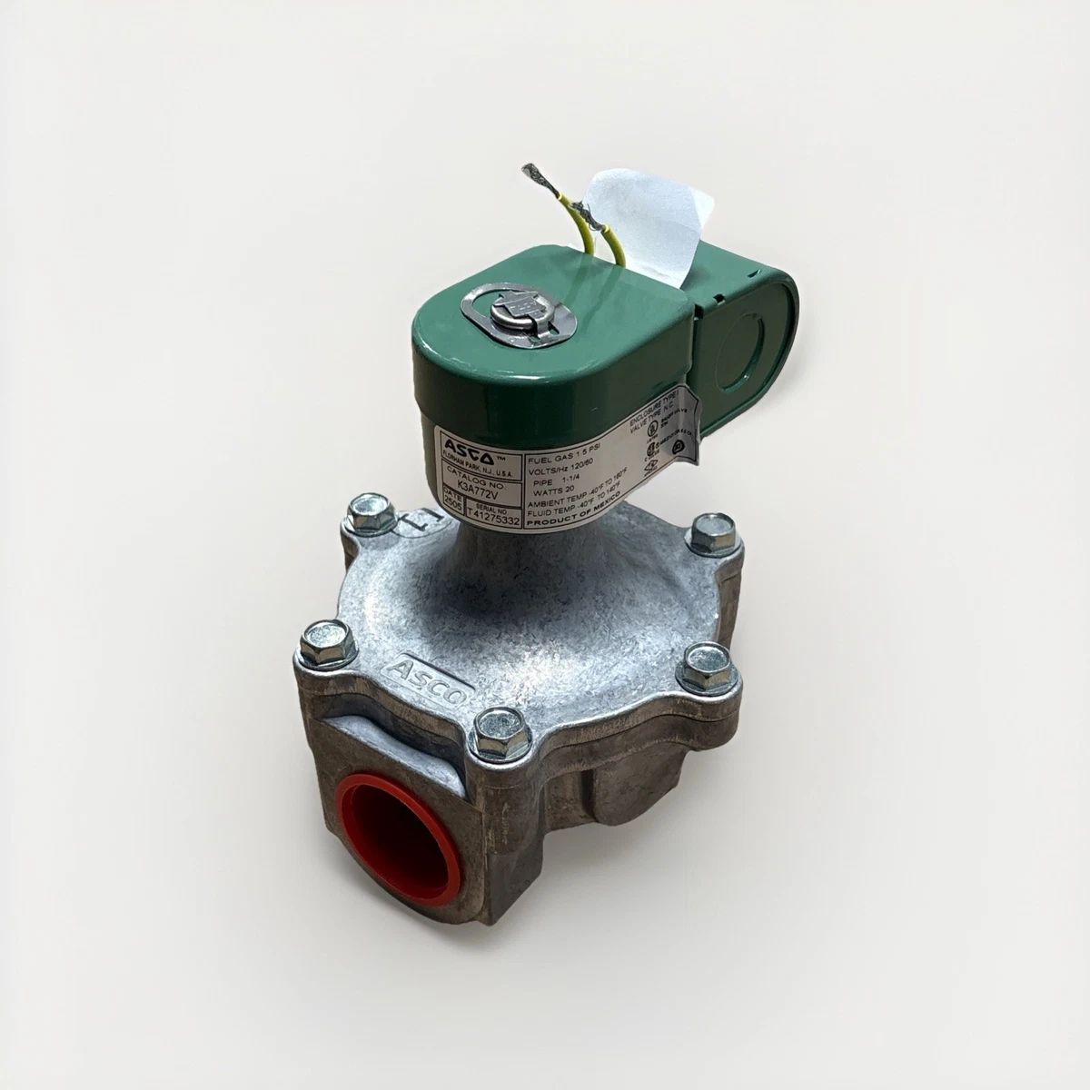 Válvula solenoide de gas combustible ASCO K3A772V 1.5 psi 120/60 tubo 1-1/4 foto 1