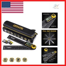 7-Inch Aluminum Digital Angle Finder Gauge - Precision Tool in Rugged Pouch