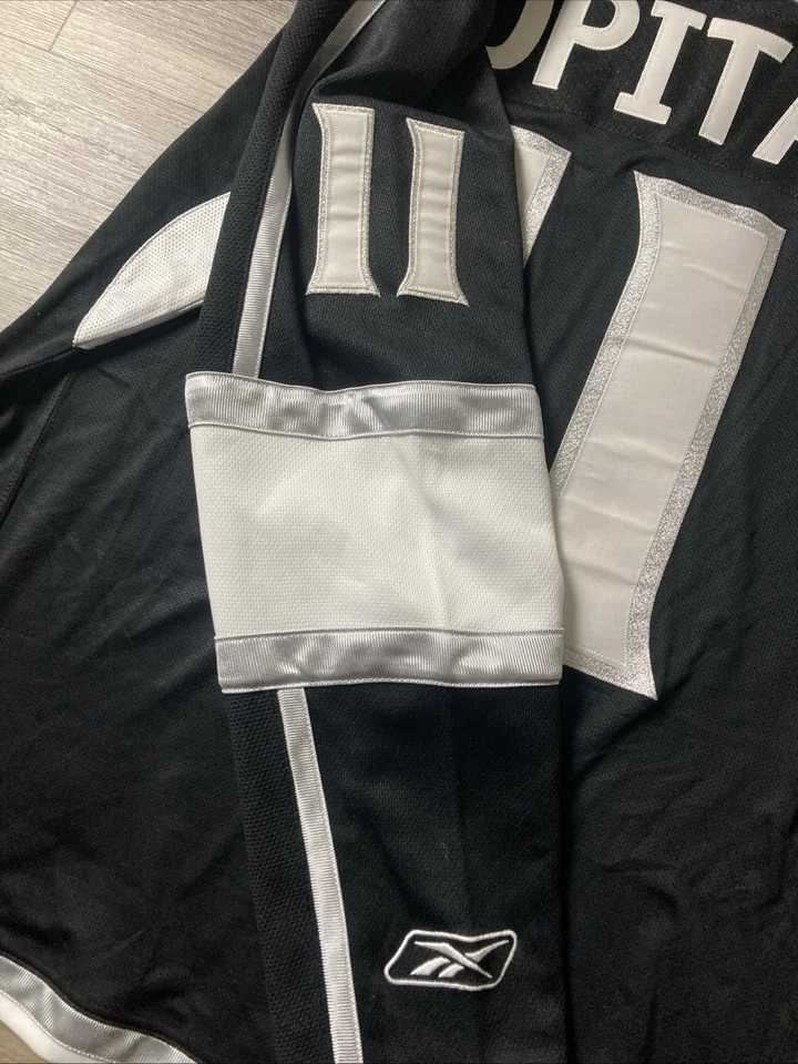 Camiseta deportiva Los Angeles Kings Anze Kopitar Reebok para hombre grande/XL negra plateada 11 NHL Foto 3 de 4
