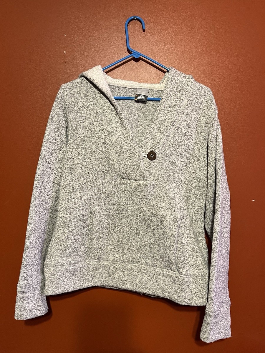 Vintage Nike ACG Sherpa Fleece Hoodie Sweatshirt Womens L Button Sweater V Neck