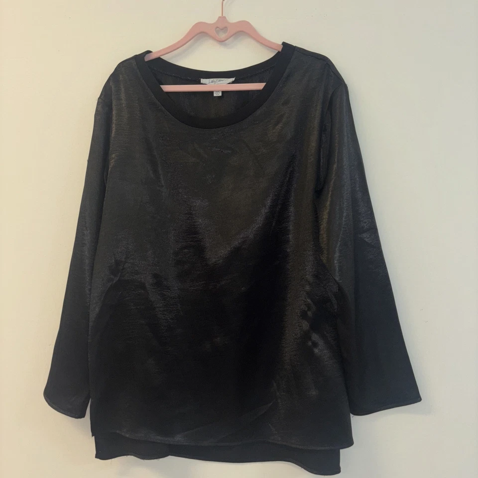 Женский топ Libby Edelman размер Lg черный Whimsigoth Emo Career Vamp с длинным рукавом - Изображение 4 из 4