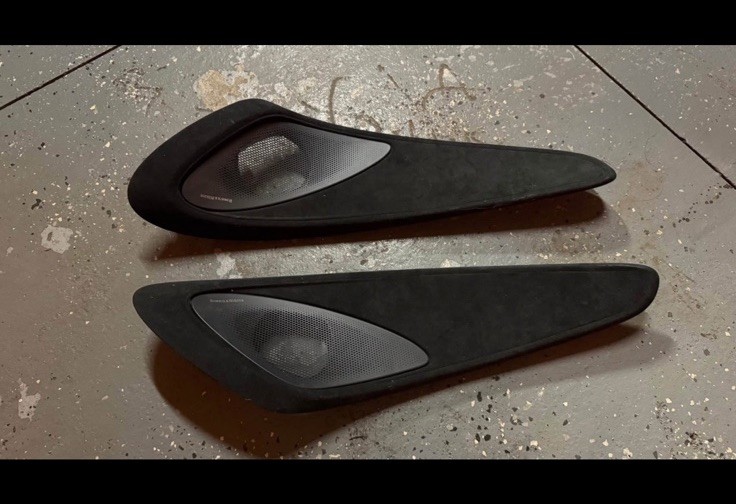 2016-2021 MCLAREN 570S FRONT LEFT RIGHT DOOR PANEL SPEAKER Alcantara Trim Cover