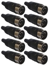 10 Lot Workman PD5X Replacement Male 5-Pin DIN CB Radio Microphone Plug Ends