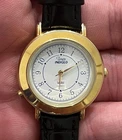 Vintage Timex Indiglo Quartz Watch Women Gold Tone Leather Easy Read New Battery