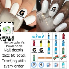 Gatorade Vs Powerade Waterslide Decals Finger Nail, Instructions (set of 50) KC