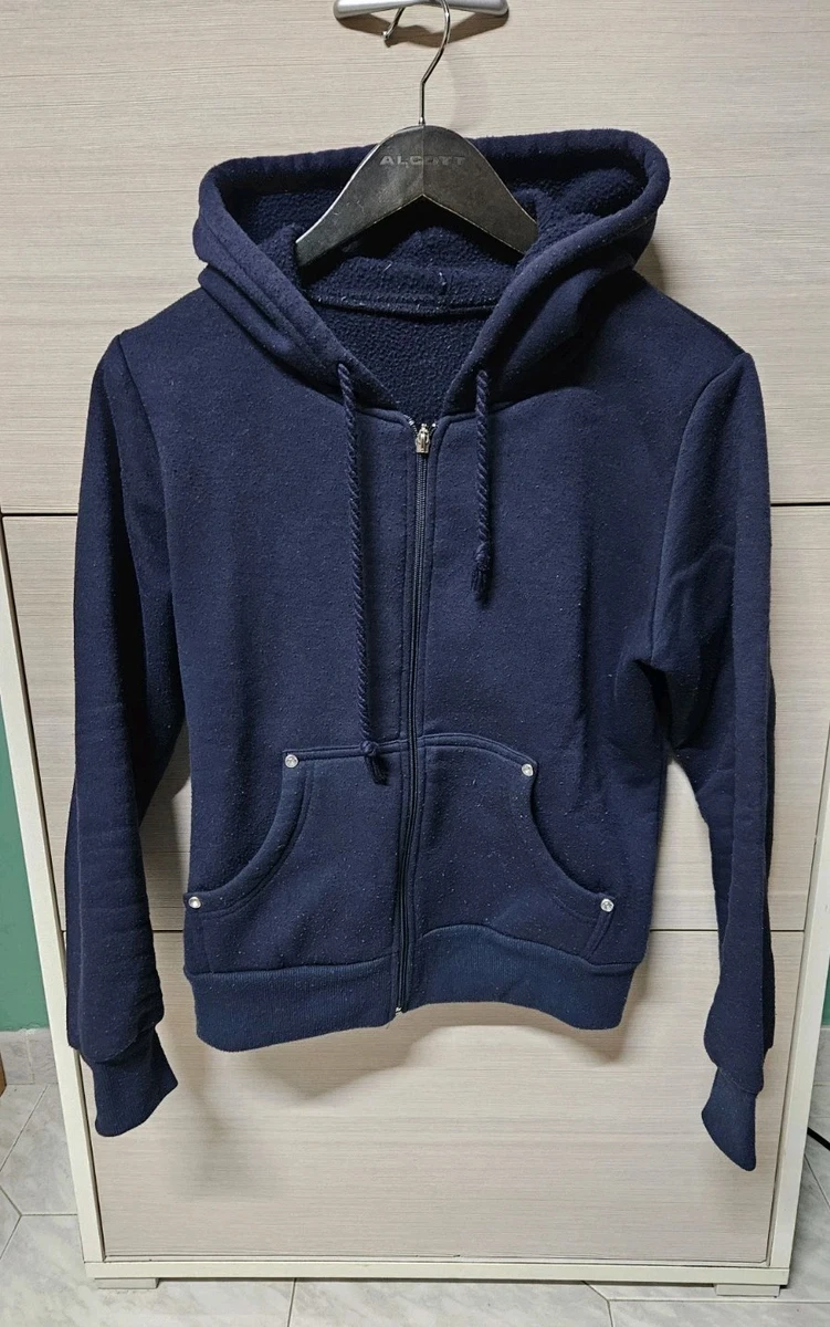 Felpa con cappuccio uomo cotone tinta unita, color universo Abbigliamento