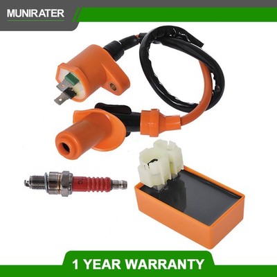 Racing AC CDI Box Ignition Coil Spark Plug For GY6 50cc-150cc ATV Moped Scooters