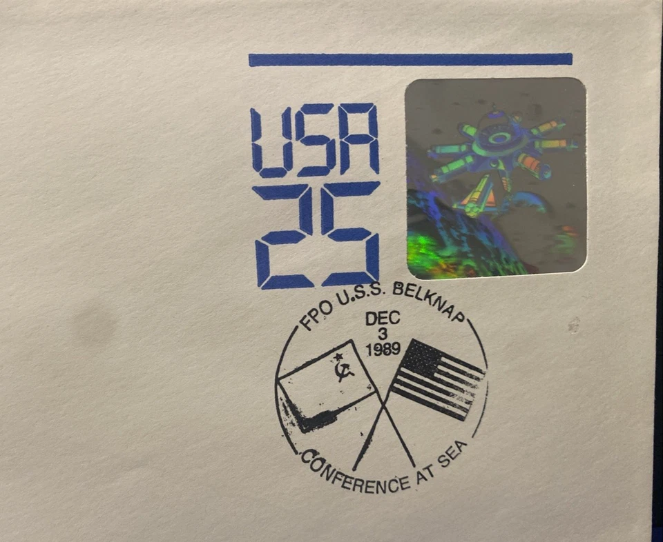 RUSSIA-USA SEA CONFERENCE ON USPS FIRST 3 DIMENSIAL STAMPED ENVELOPE USS BELKNAP - Image 2 of 4