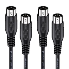 Cable Matters 2-Pack 5 Pin DIN MIDI Cable, 5 Pin MIDI Cable - 3 Feet