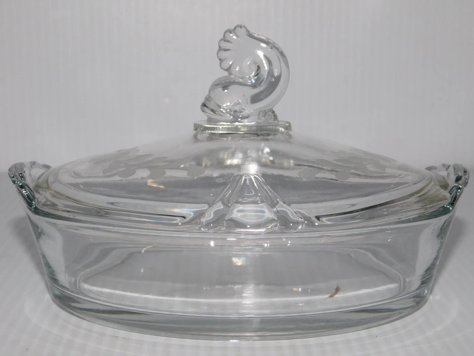 HEISEY FARBER BROS KROME KRAFT QUEEN ANNE WHEEL CUT LEMON DISH - Image 3 of 4