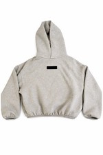 Kids Fear of God Essentials Gray Fleece Logo Hooded Pullover Hoodie Kids Size 10