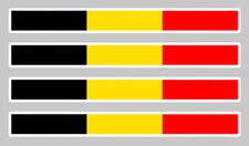 4 x BELGIAN FLAG STRIPS 11cmX1.1cm STICKER STICKER CAR BA023