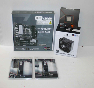 AMD Ryzen 5 7600X CPU ASUS B650M-A Prime AX II G.Skill 32GB RAM X120 air cooler