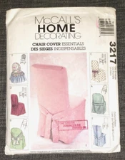 McCall's Pattern 3217 Home Decorating Chair Cover Essentials - New Uncut