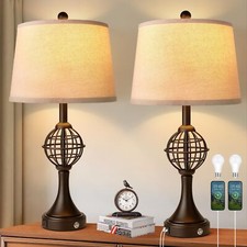 26.5" Table Lamps for Living Room Set of 2, Farmhouse Touch Lamps for Nightst...