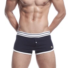 Seobean Men's Comfy Boxer Briefs Sexy Button Home Trunks Casual Cotton Shorts