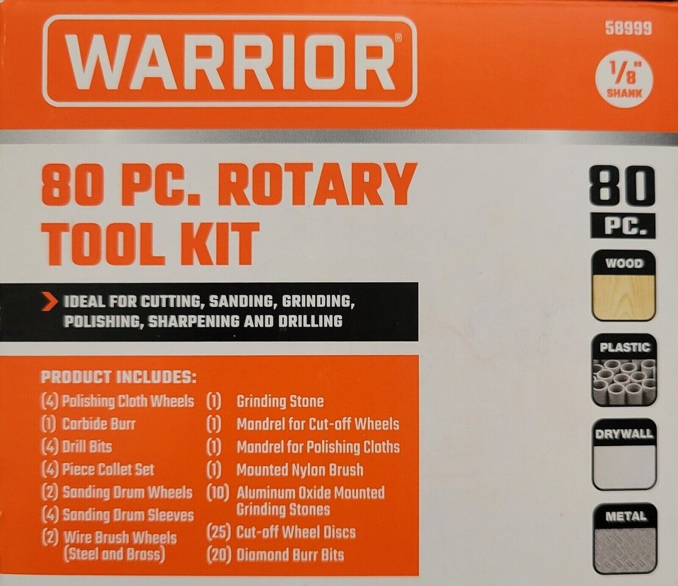 80 Pieces AC/DC Rotary Tool Kit Cut Drill Grind Glass Metal | eBay