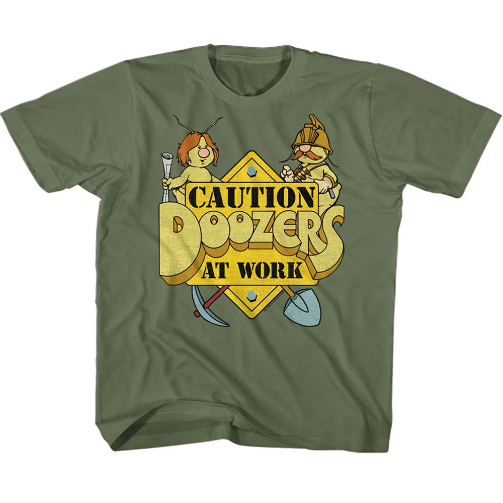 Fraggle Rock Jim Henson CAUTION Doozers At Work Pick & Shovel Youth T Shirt