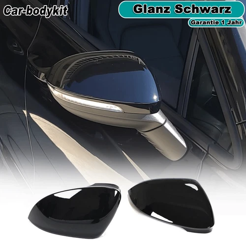 Paar Glanz Schwarz Spiegelkappen mit Spurassist Passt für VW Golf 8 VIII 2020-23
