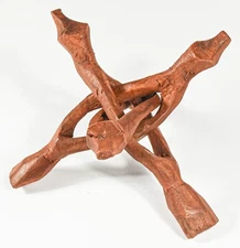 Carved Wood Tripod Cobra Display Pedestal Stand for Spheres Eggs Balls Crystals