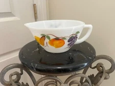 GAY FAD FRUITS - Hand Painted Milk Glass BATTER BOWL Fire King Anchor Hocking 