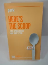 Perk Plastic Soup Spoon 100 Heavy Duty White NEW