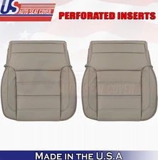 2019 For GMC Sierra Denali Driver Passenger Bottom Perf Leather Seat Covers Tan