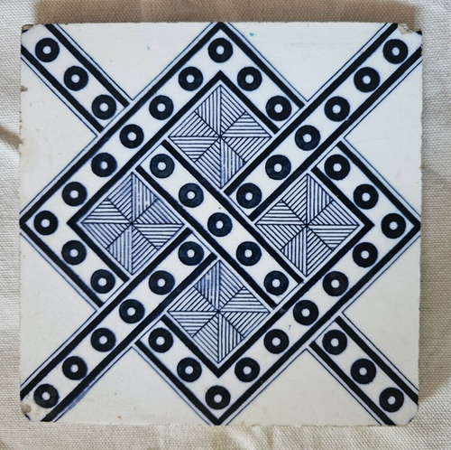 MINTON BLAU & WEISS ÄSTHETISCHE ANTIKE 6-ZOLL-FLIESE.