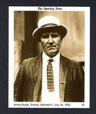 #72 AMOS RUSIE, Giants HOF ~ 1981 The Sporting News Conlon Collection 4X5 card
