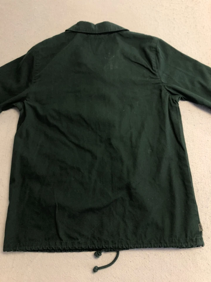 Vans Jacket Mens Medium Forest Green Snap Up Denim Lightweight Everyday Collar - Image 4 of 4