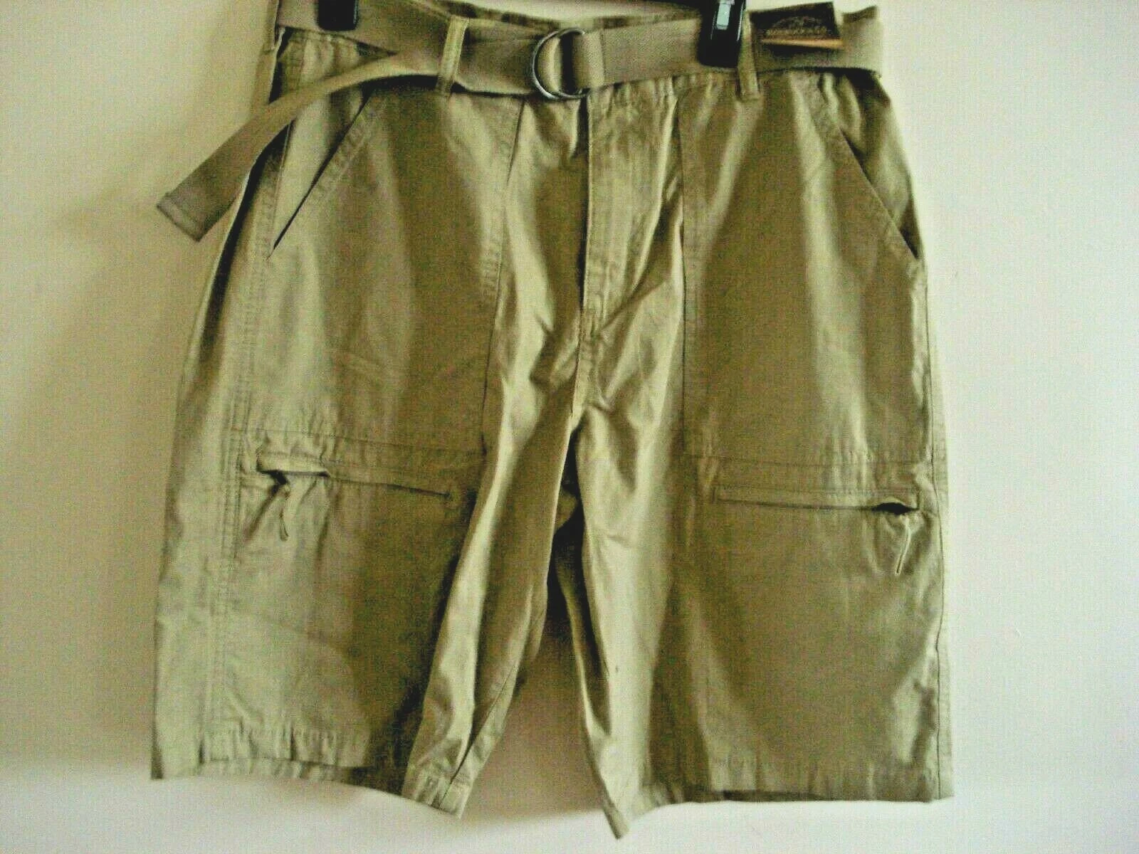 Mens Shorts Belted Messenger Pale Olive Size 30 Roebuck NEW
