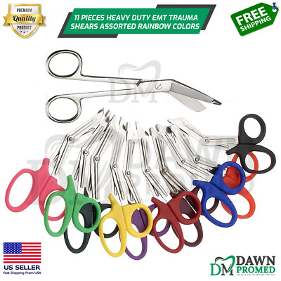 11 EMT Trauma Shears 7.25'' Paramedic First Aid Rainbow Colors Nurse Scissors Set