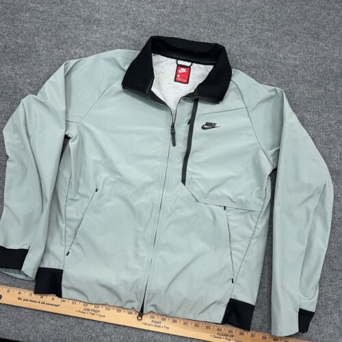 Nike Tech Fleece Shield Jacket Mens M Light Gray Full Zip Rain Water Wind Proof