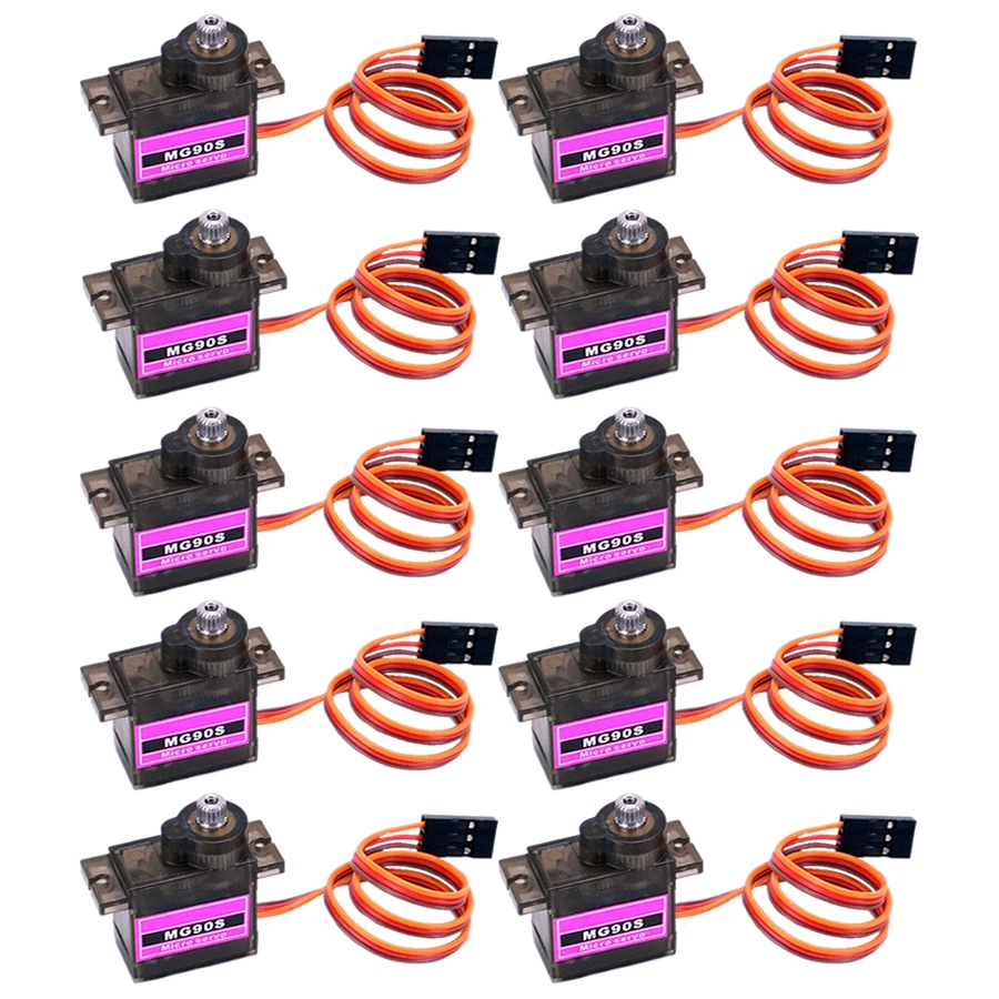 10x Stück Servo MG90S Metalgetriebe Mini Micro JR Stecker Flugzeug Ruderhorn 13g