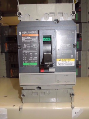 Merlin Gerin Compact Switch NSF150A 150A 600V w/ Adapter, 2- Aux & 48V DC Shunt