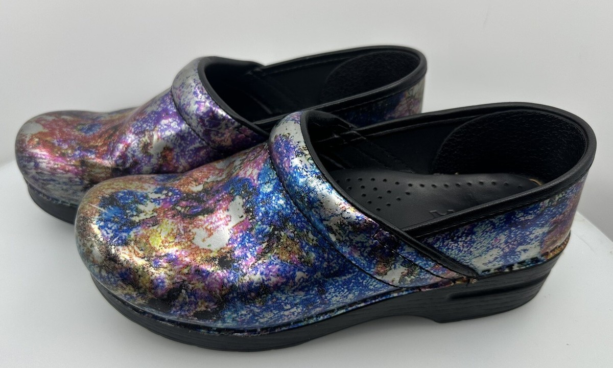 Women's 8.5-9 / 39 Dansko Metallic Wash Patent Leather Professional Work  Clogs | eBay