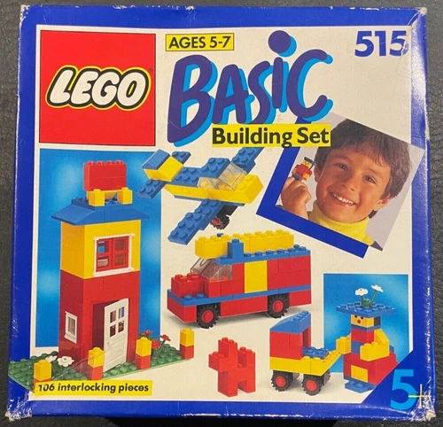 Vintage 1990 LEGO System 515 Basic Building Set 111 Pieces Ages 5-7 New
