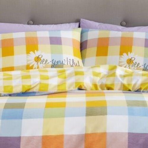 Ginghum Check Duvet Quilt Cover Set Single Double King Size Bed Printed Bedding - Picture 3 of 5