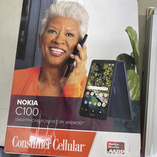 Open box consumer cellular nokia c100 32gb blue smartphone