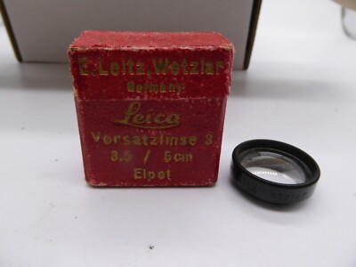 LEITZ LEICA AUFSATZOBJEKTIV 3* 3,5 & 5 CM ELPET GEWINDE 19 MM & BOX