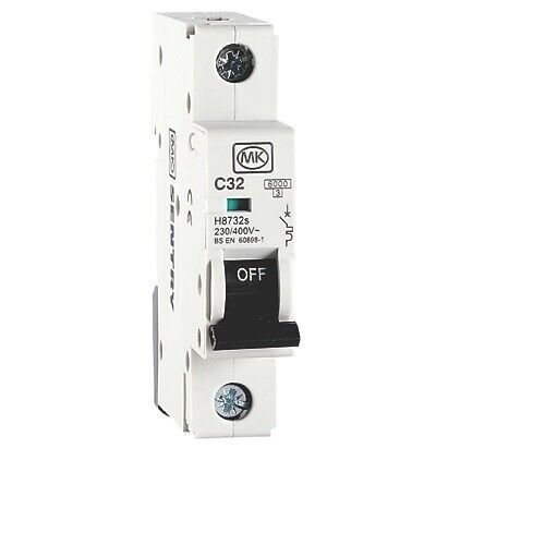 MK Sentry 32A Single Pole Type C Curve MCB 230V Box 12  E11