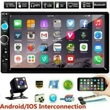 7" Double 2 DIN Car MP5 Player Bluetooth Touch Screen Stereo Radio With Camera