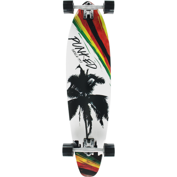 Punked Kicktail Skateboard Longboard Complete10x40 Palm City for sale