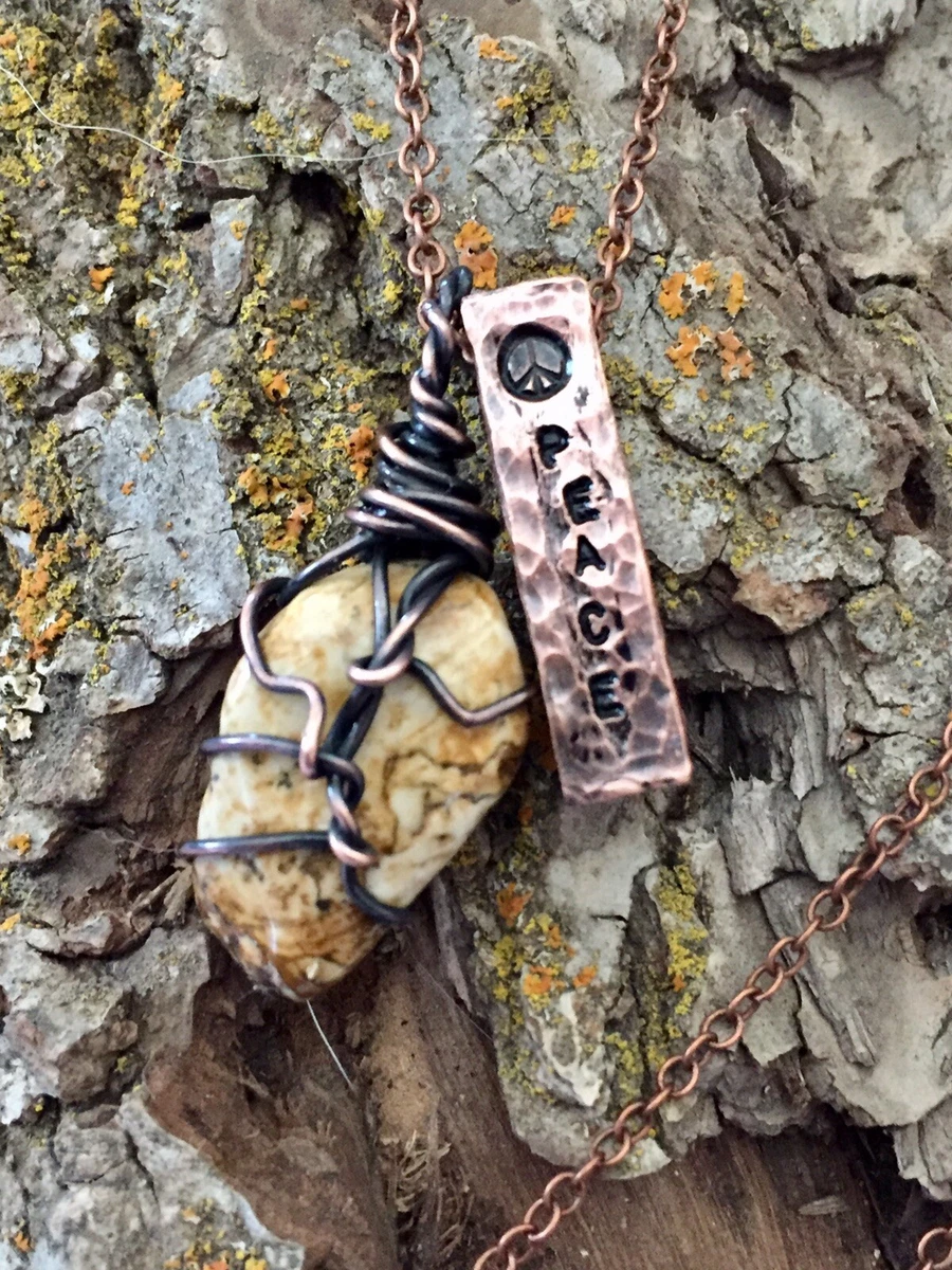 Hippie cheap stone necklace