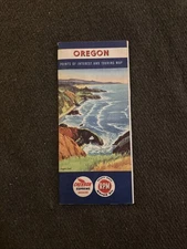 1953 Chevron Standard RPM Oil Oregon Road Map 15 pages